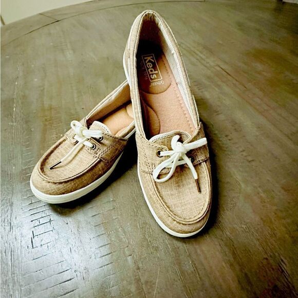 Keds tan, slip on sneakers. - Picture 1 of 6